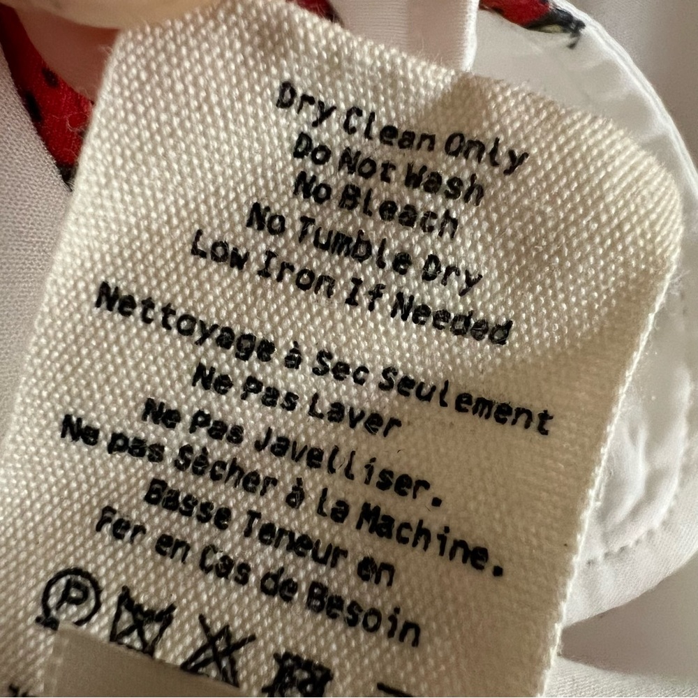 NWT L'Agence White Camille Ladybug Print Button-Up Shirt Size S - Picture 14 of 16